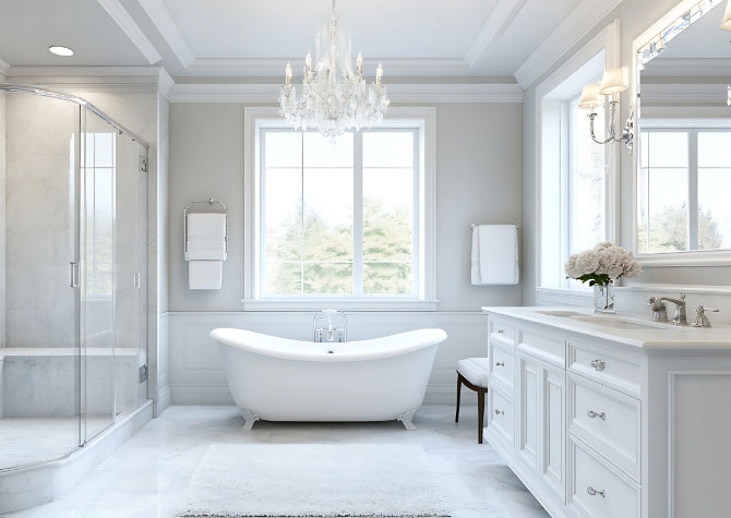 Spa-style renovated bathroom